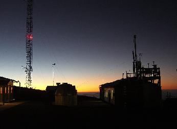 Sunset at the Mauna Loa Observatory.