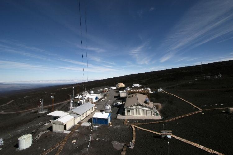 Mauna Loa Observatory as photographed from the meteorological tower.